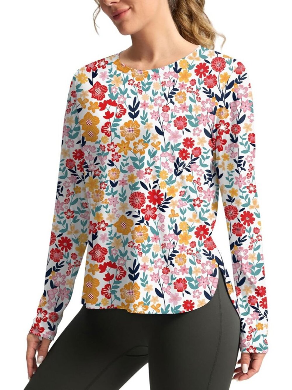 Women's Pink Floral Long Sleeve Lightweight Quick Dry 50+ UV Protection Shirts